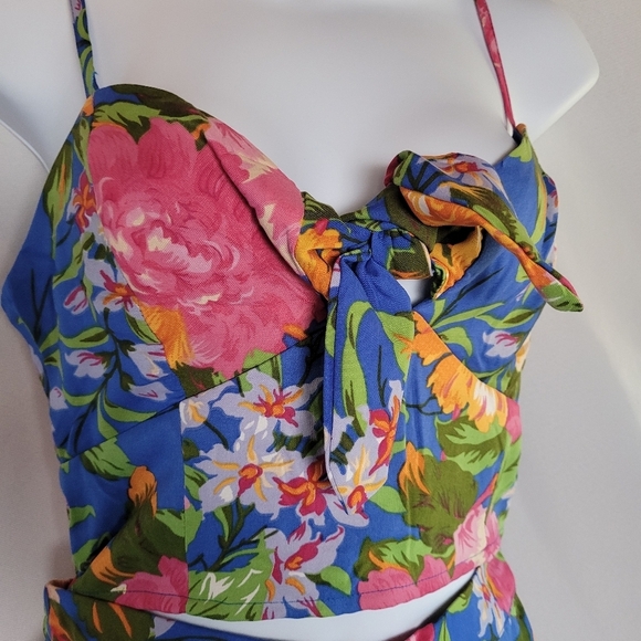 B.O.G. Lottie & Holly Summer Vacation Floral 2 Piece Tank & Skort Size Small - Picture 2 of 13
